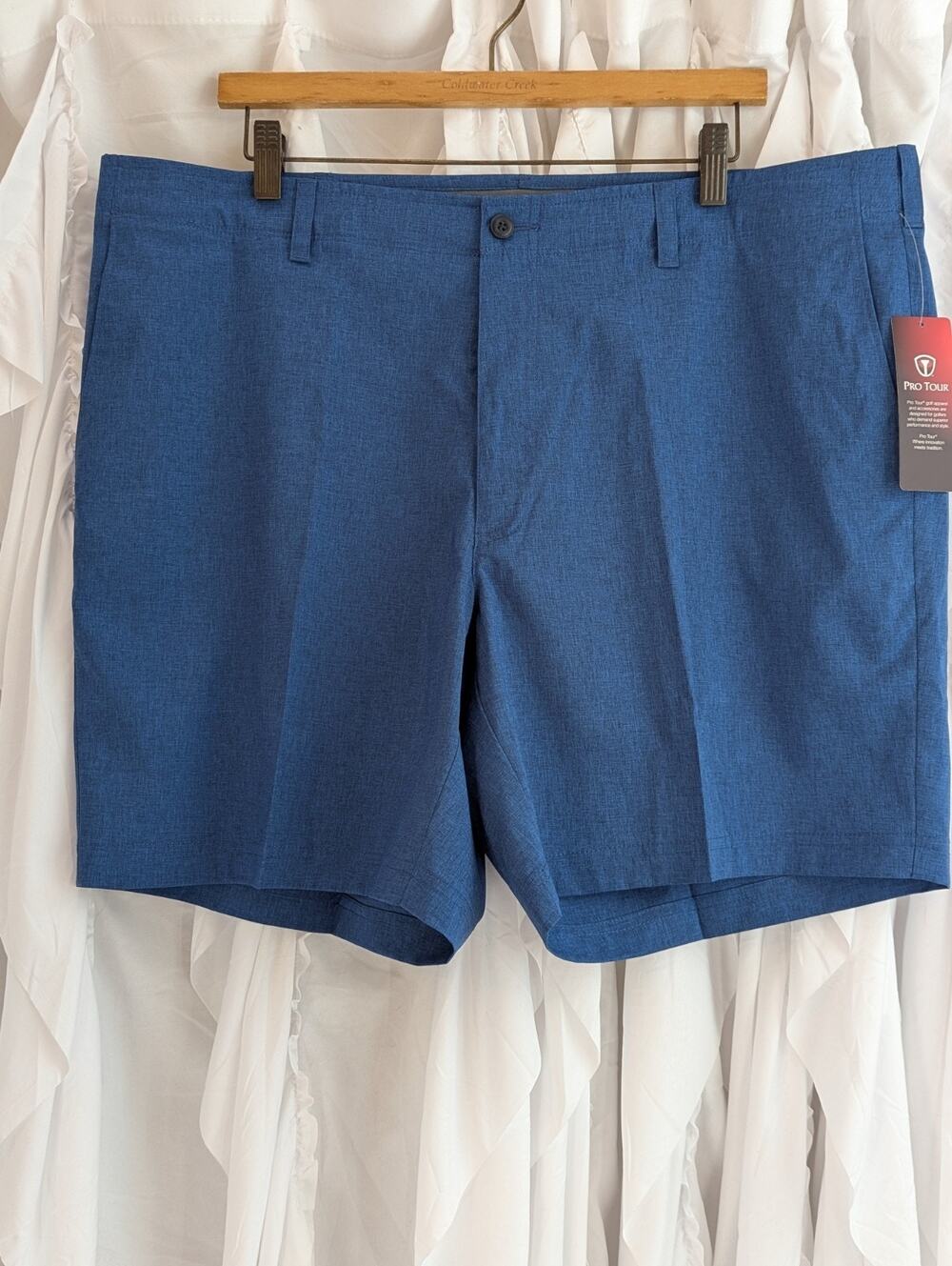 Pro Tour Size 40W Ultimate Tech Golf Short Navy Heather Stretch UPF 50 NWT